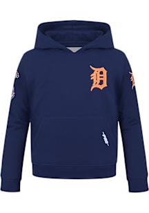 Pro Standard Detroit Tigers Boys Navy Blue Chenille Long Sleeve Hooded Sweatshirt