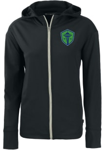 Cutter and Buck Seattle Sounders FC Womens Black Daybreak Light Weight Jacket