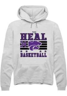 Tess Heal Rally Mens White K-State Wildcats NIL Striped Player Hood