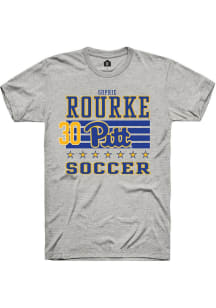 Sophie Rourke Rally Mens Ash Pitt Panthers NIL Striped Player T Shirt