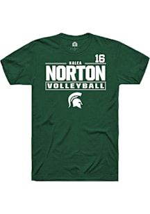 Kalea Norton Michigan State Spartans Green NIL Stacked Box Short Sleeve Player T Shirt