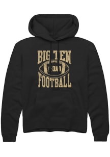 Mens Big Ten Black Rally Football Arch Design Hooded Sweatshirt