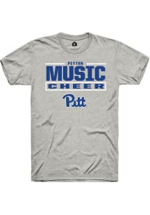 Peyton Music Rally Mens Ash Pitt Panthers NIL Stacked Box Player T Shirt