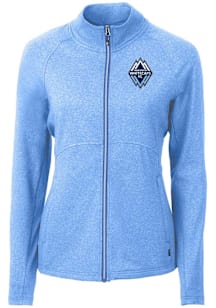 Cutter and Buck Vancouver Whitecaps FC Womens Light Blue Adapt Eco Knit Light Weight Jacket
