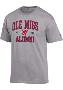 Champion Ole Miss Rebels Grey Est Alumni Jersey Short Sleeve T Shirt