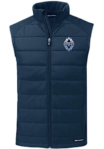 Cutter and Buck Vancouver Whitecaps FC Mens Navy Blue Evoke Sleeveless Jacket