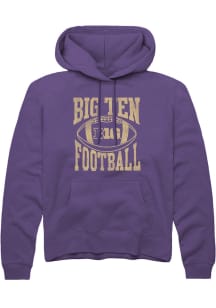 Mens Big Ten Purple Rally Football Arch Hooded Sweatshirt