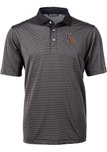 Cutter and Buck Prairie View A&M Panthers Mens Black Virtue Micro Stripe Short Sleeve Polo
