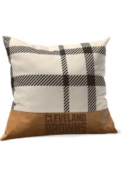 Cleveland Browns Plaid Faux Leather Pillow