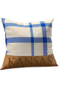 Kansas Jayhawks Plaid Leather Pillow