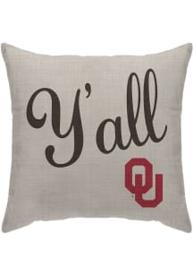Oklahoma Sooners Yall Canvas Decor Pillow
