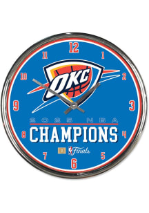 Oklahoma City Thunder 2025 NBA Finals Champions Chrome Wall Clock