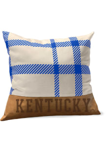 Kentucky Wildcats 18x18 Plaid Faux Leather Pillow
