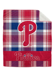 Philadelphia Phillies Bold Plaid 50x60 Sherpa Blanket