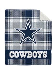 Dallas Cowboys Bold Plaid 50x60 Sherpa Blanket