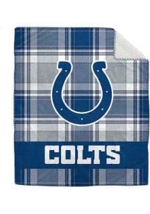 Indianapolis Colts Bold Plaid 50x60 Sherpa Blanket