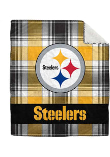 Pittsburgh Steelers Bold Plaid 50x60 Sherpa Blanket