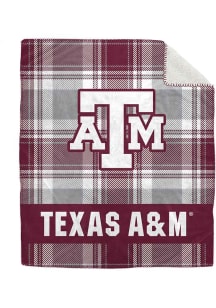Texas A&amp;M Aggies Bold Plaid 50x60 Sherpa Blanket