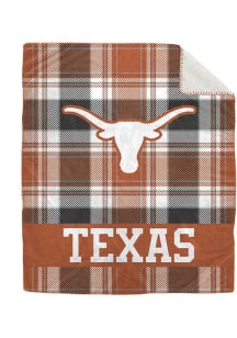 Texas Longhorns Bold Plaid 50x60 Sherpa Blanket