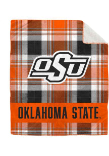 Oklahoma State Cowboys Bold Plaid 50x60 Sherpa Blanket