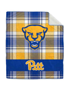 Pitt Panthers Bold Plaid 50x60 Sherpa Blanket