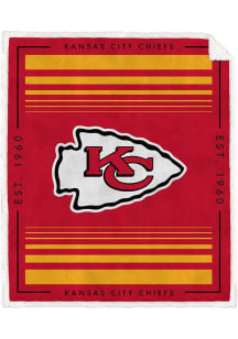 Kansas City Chiefs Team Border 60x70 Sherpa Blanket