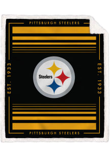Pittsburgh Steelers Team Border 60x70 Sherpa Blanket