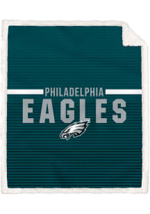 Philadelphia Eagles Logo Letter Poly Span 50x60 Sherpa Blanket
