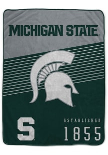 Green Michigan State Spartans Helmet Stripes Flannel 60x80 Fleece Blanket