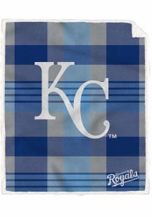 Kansas City Royals Plaid Steel 60x70 Sherpa Blanket