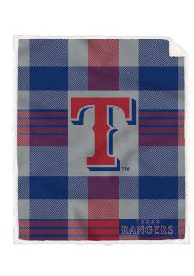 Texas Rangers Plaid Steel 60x70 Sherpa Blanket