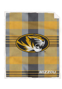 Missouri Tigers Plaid Steel 60x70 Sherpa Blanket