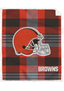 Cleveland Browns Plaid Steel 60x70 Sherpa Blanket