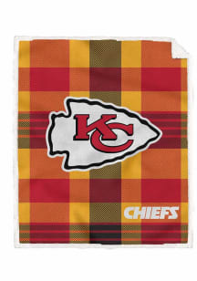 Kansas City Chiefs Plaid Steel 60x70 Sherpa Blanket