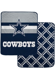 Dallas Cowboys Half Stripe Diamond Sherpa Blanket