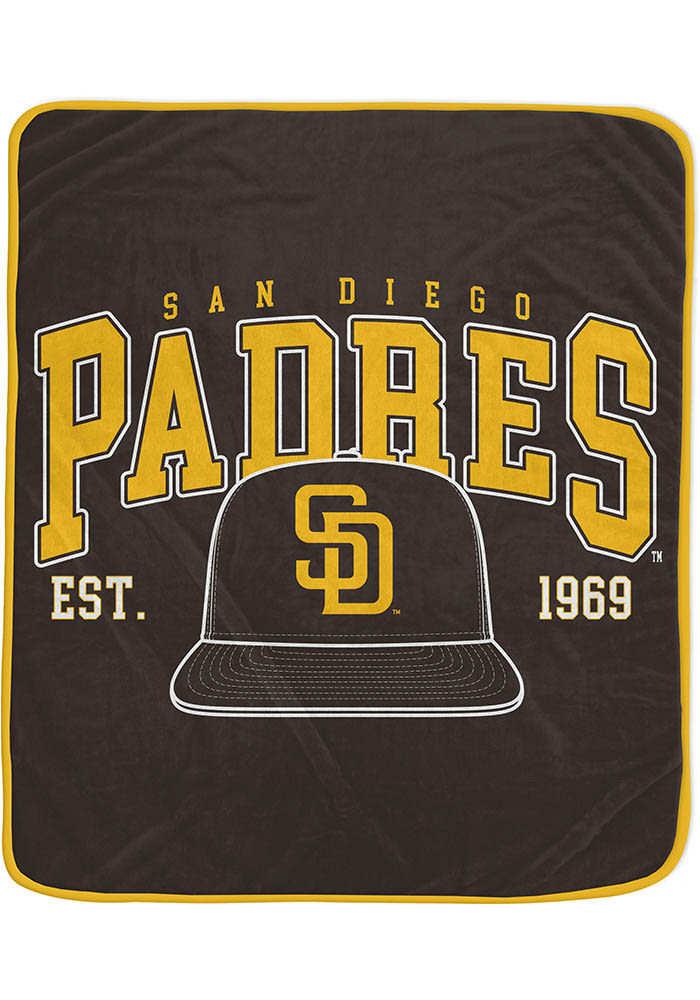 San Diego Padres GOLD Vintage Arch Block Fleece Blanket - 6940996