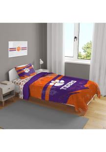 Clemson Tigers Slanted Stripe 4 Piece Bed in a Bag