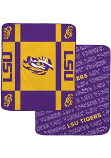 LSU Tigers Reverse Block Wordmark Fleece Blanket