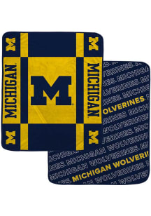 Blue Michigan Wolverines Reverse Block Wordmark Fleece Blanket