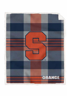 Syracuse Orange Plaid Steel Sherpa Blanket