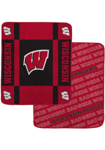 Wisconsin Badgers Reverse Block Wordmark Fleece Blanket