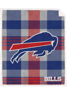 Buffalo Bills Plaid Steel Sherpa Blanket