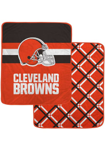 Cleveland Browns Center Half Stripe Sherpa Blanket