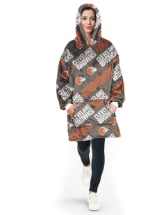 Cleveland Browns Repeat Logo Hoodie Sherpa Blanket