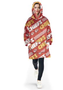 Kansas City Chiefs Repeat Logo Hoodie Sherpa Blanket