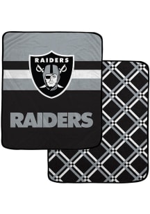 Las Vegas Raiders Center Half Stripe Sherpa Blanket