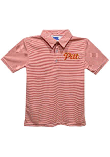 Vive La Fete Pitt State Gorillas Toddler Crimson Pencil Stripe Short Sleeve Polo Shirt