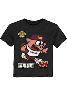 Major Tuddy  Outer Stuff Washington Commanders Toddler Black Sizzle Short Sleeve T-Shirt