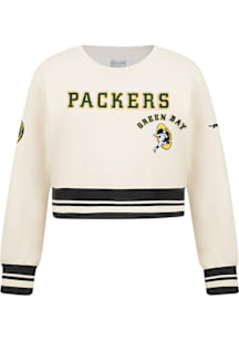 Pro Standard Green Bay Packers Girls White Retro Classics Long Sleeve Sweatshirt