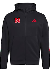Adidas Nebraska Cornhuskers Mens Black Z.N.E. Long Sleeve Zip